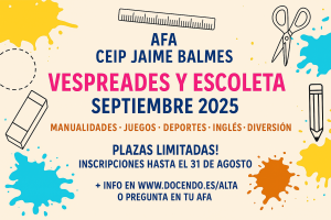 Inscripciones de Escoleta y Vesprades de Septiembre